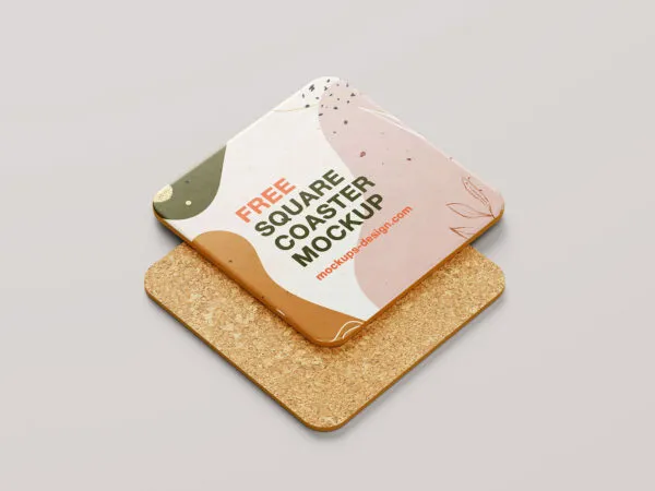 5 Different Visions of Square Coaster Mockup 1