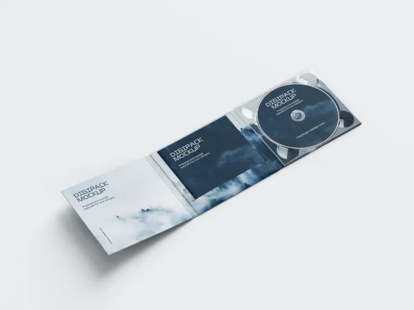 5 Digipack Mockups with CD Cover and CD 1