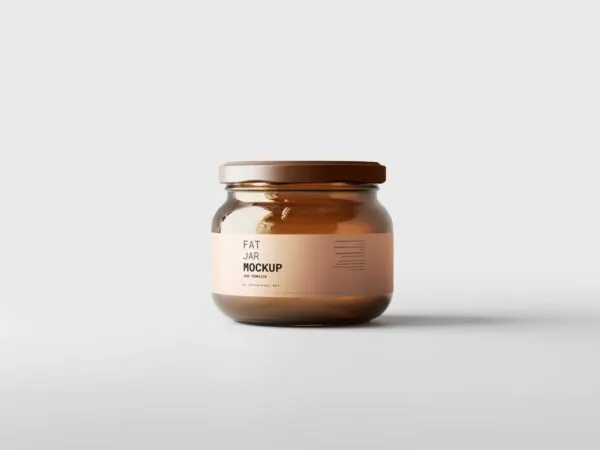 5 Fat Jar Mockups with Lid in Different Sights 1