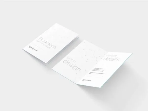 5 Folded Business Card Mockups in Perspective View 1