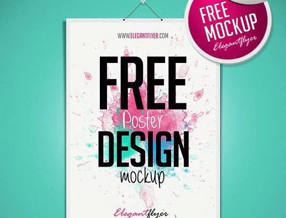 5 Front View Vertical Poster Design Mockups 1