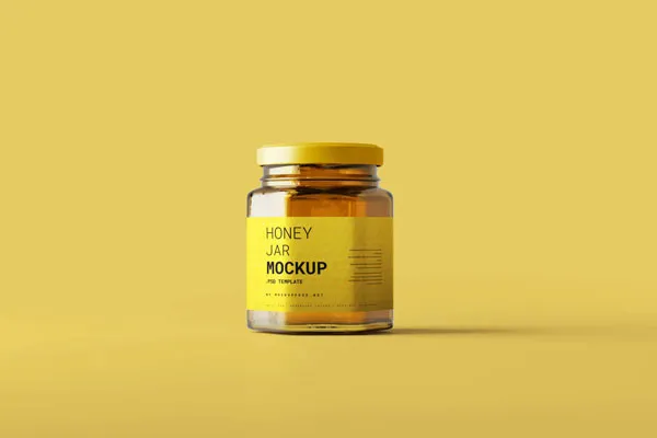 5 Honey Jar Mockups with Lid in Various Views 1