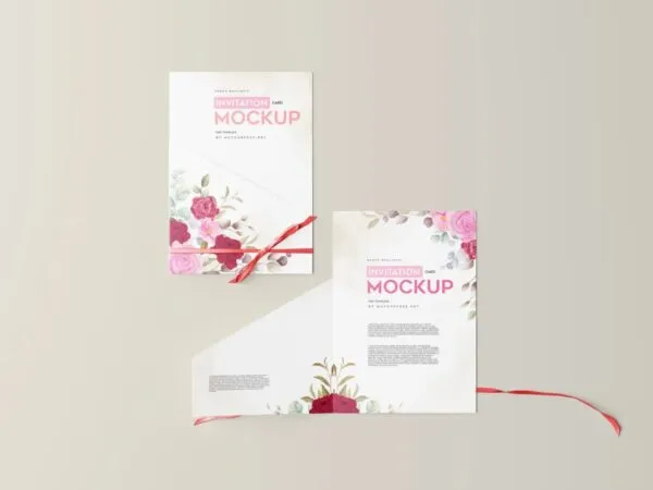 5 Invitation Card Mockups in Different Visions 1