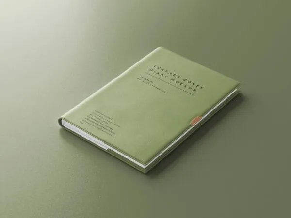 5 Leather Cover Diary Mockups in Varied Sights 1
