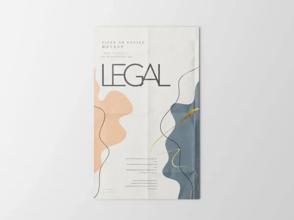 5 Legal Size Flyer Poster Mockups in Front View 1