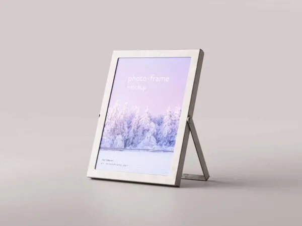 5 Metal Photo Frame Mockups in Various Views 1