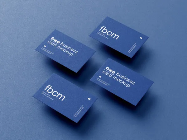 5 Minimalistic Business Card Mockups in Different Views 1