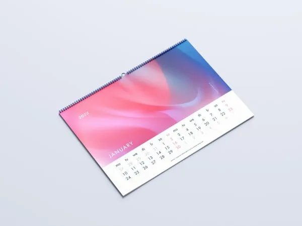 5 Mockups of Horizontal A3 Wall Calendar 1