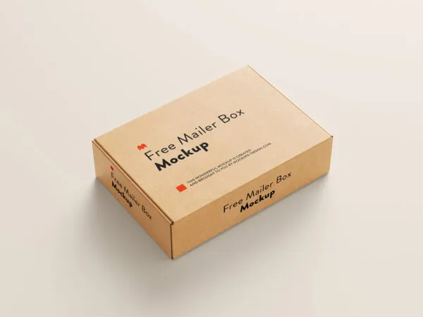 5 Mockups of Kraft Mail Box in Different Views 1