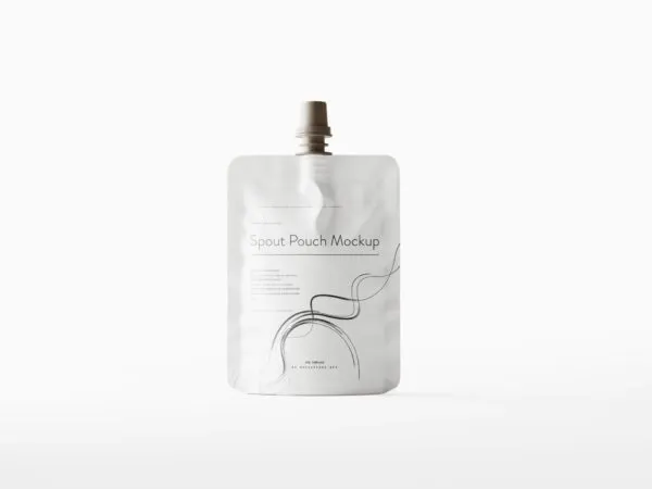 5 Mockups of Liquid Spout Pouch in Different Shots 1