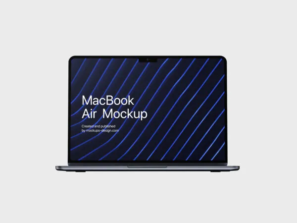 5 Mockups of Open MacBook Air from Different Angles 1