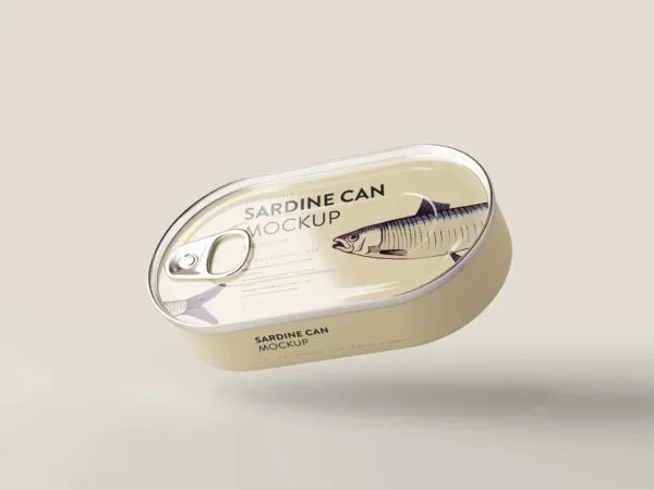 5 Mockups of Oval Shaped Tuna Can in Varied Visions 1