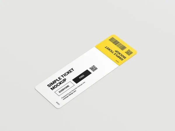 5 Mockups of Rectangular Ticket Mockup 1