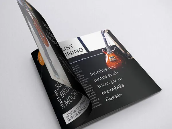 5 Mockups of Square Brochures in Different Angles 1