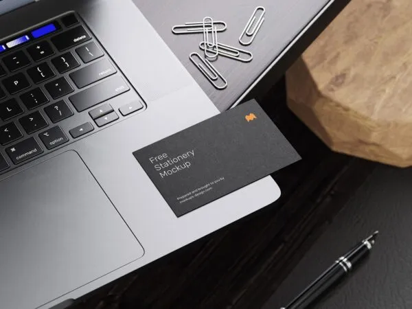 5 Mockups of Stationery Set on the Wooden Desk 1