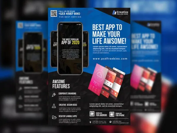 5 Modern Clean Mobile App Flyer Templates 1