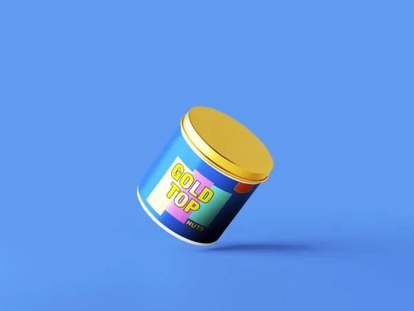 5 Nuts Tin Cans Mockups in Different Visions 1