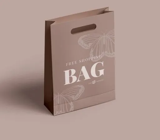 5 Paper Shopping Bag Mockups in Different Positions 1