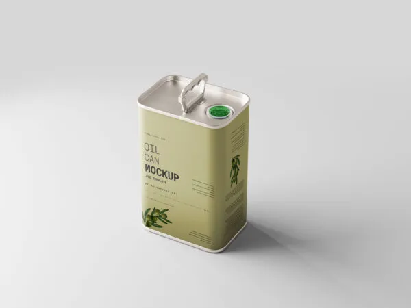 5 Rectangular Oil Can Mockups in Distinct Visions 1