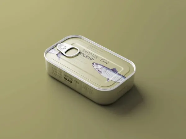 5 Rectangular Sardine Can Mockups in Varied Visions 1