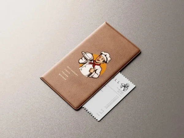 5 Restaurant Check Folder Credit Card Mockups in Varied Shots 1