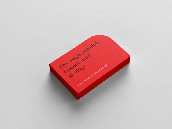 5 Rounded Business Card Mockups in Various Sights 1