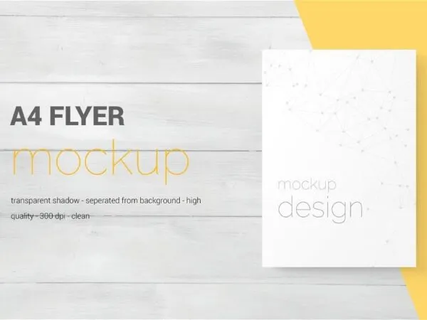 5 Shots of A4 Flyer Mockup 1