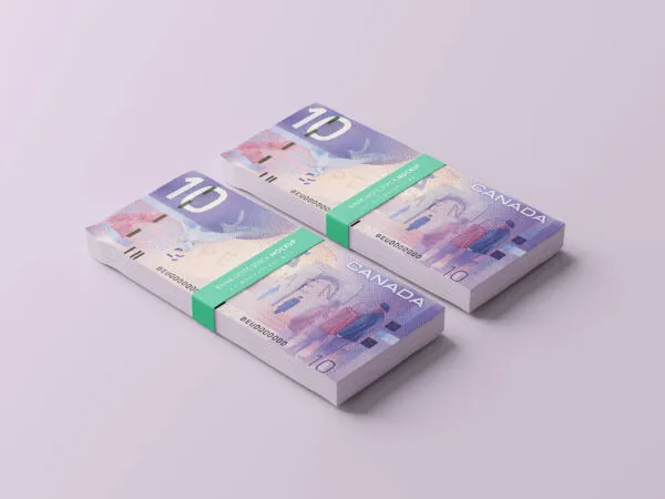 5 Shots of Bank Note Stack Mockup with a Paper Band 1