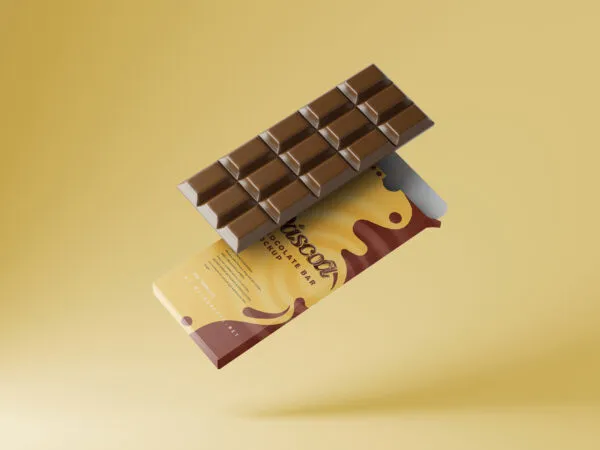 5 Shots of Cocoa Chocolate Bar Mockup 1