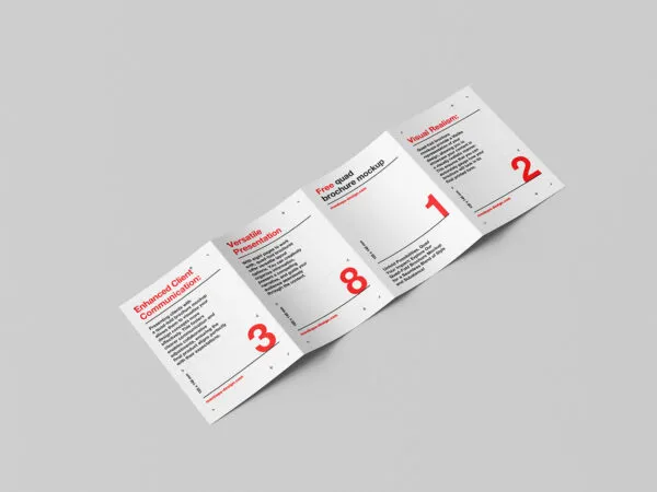 5 Shots of Four Folded A5 Flyer Mockup 1