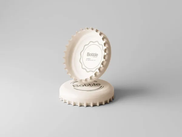 5 Shots of Metal Bottle Cap Mockups 1