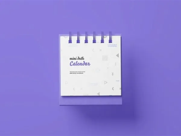 5 Shots of Mini Desk Calendar Mockup 1