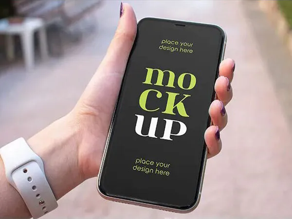 5 Shots of Phone Screen Mockup 1