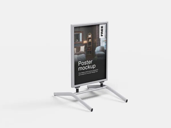 5 Showcase of Poster Display Stand Mockup 1 1