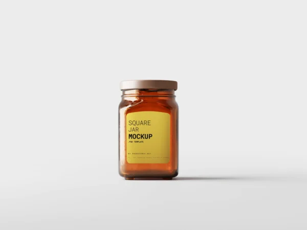 5 Square Jar Mockups in Distinct Visions 1