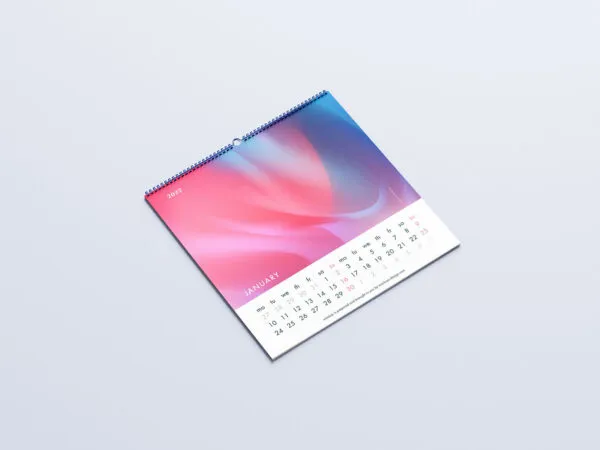 5 Square Wall Calendar Mockups in Different Visions 1