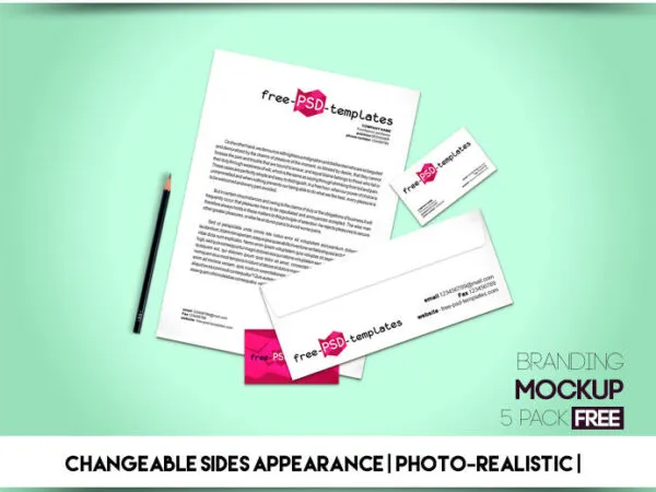 5 Stationery Mockups in Different Views and Arrangements 1