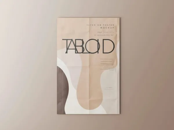 5 Tabloid Size Flyer or Poster Mockups in Front Sight 1