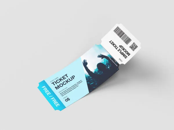 5 Tickets Mockups in Perspective Sights 1