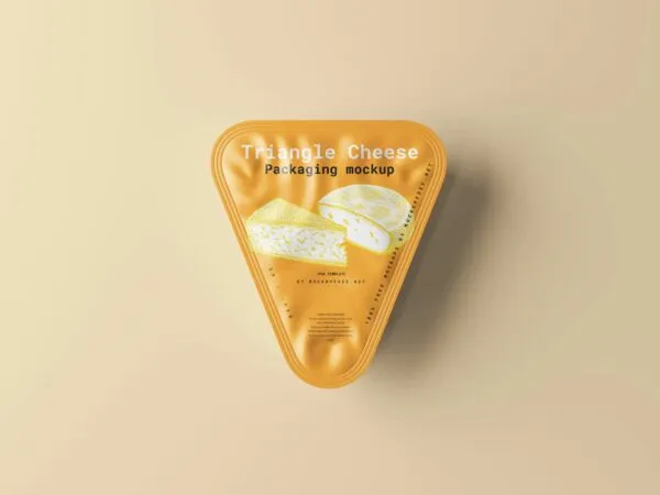 5 Triangle Cheese Packaging Mockups in Different Visions 1