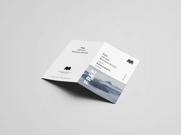 5 US Letter Size Half Fold Brochure Mockups 1