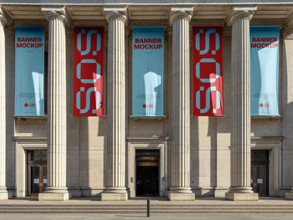 5 Vertical Art Museum Banners Mockup 1
