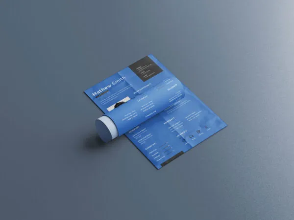 5 Views of A4 Poster Resume Mockup 1