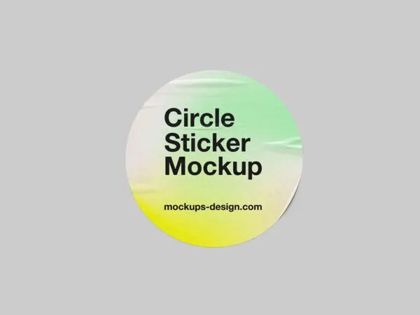 5 Views of Circle Sticker Mockups 1