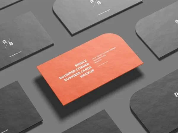 5 Visions of Single Rounded Corner Business Card Mockup 1