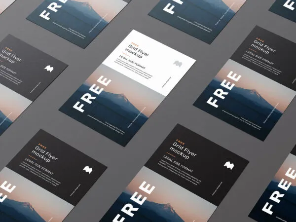 6 Grid Mockups of Flyers in Various Shots 1