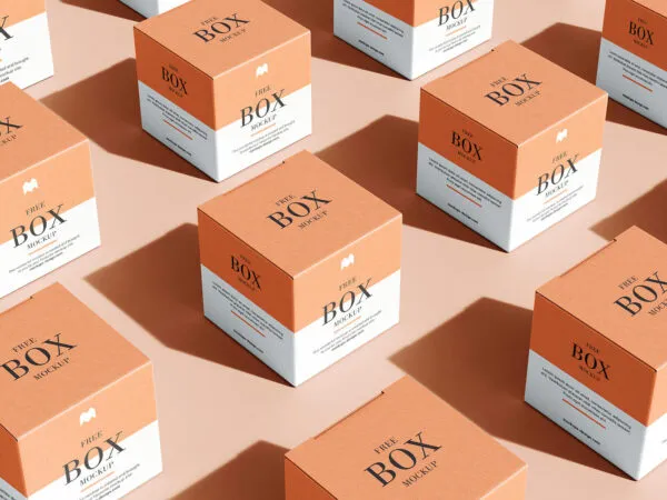 6 Mockups of Packaging Boxes in Grid Layout 1