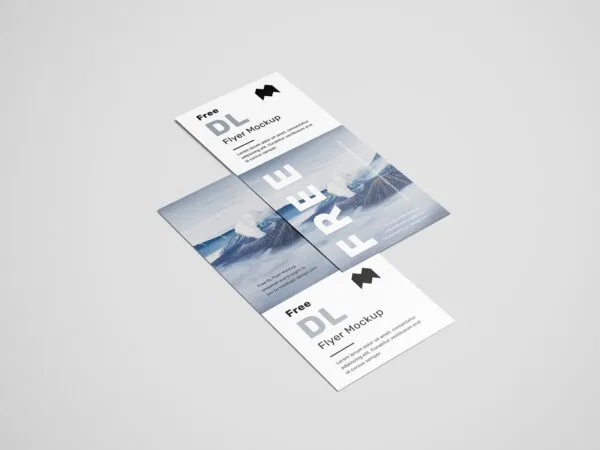 6 Mockups of Vertical Simple DL Flyers from Various Angles 1
