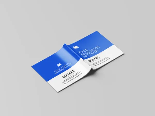 6 Paperback Binding Square Brochure Mockups 1