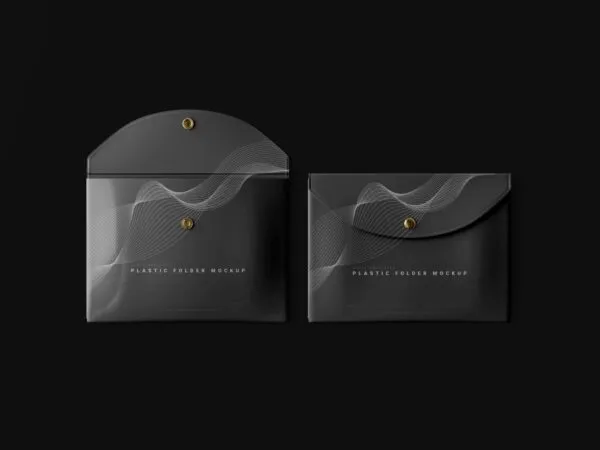 6 Plastic Folder Mockups in Front and Perspective sights 1
